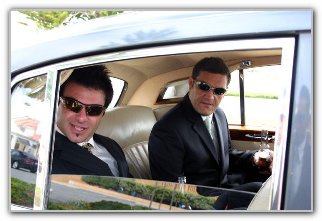 DJ with Sacha in Wedding Car